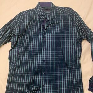 Fun Maceoo XL dark blue / green casual shirt